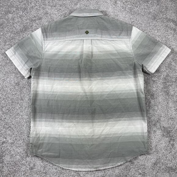 Prana Button Up Shirt Mens Medium Organic Cotton Blend Sustainable Short Sleeve - Picture 7 of 10